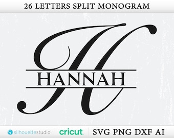 Split Monogram SVG Bundle, Spilt Letter Svg, Name Svg, Family Monogram Svg, Monogram Font, Cricut Name Alphabet Split Monogram Svg, Dxf, Png