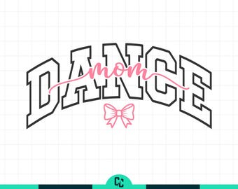 Dance Mom Svg, Varsity Dance Mother Png, Dancing Mom Shirt Design, Danswedstrijd Svg, Cheer Mom Svg, Retro Dance Svg, Pink Bow Svg