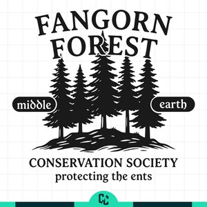 Fangorn Forest Svg, Middle Earth Conservation Society Png, Fantasy Nature Shirt Design, Retro Adventure Forest Svg, Treebeard Ent Enthusiast