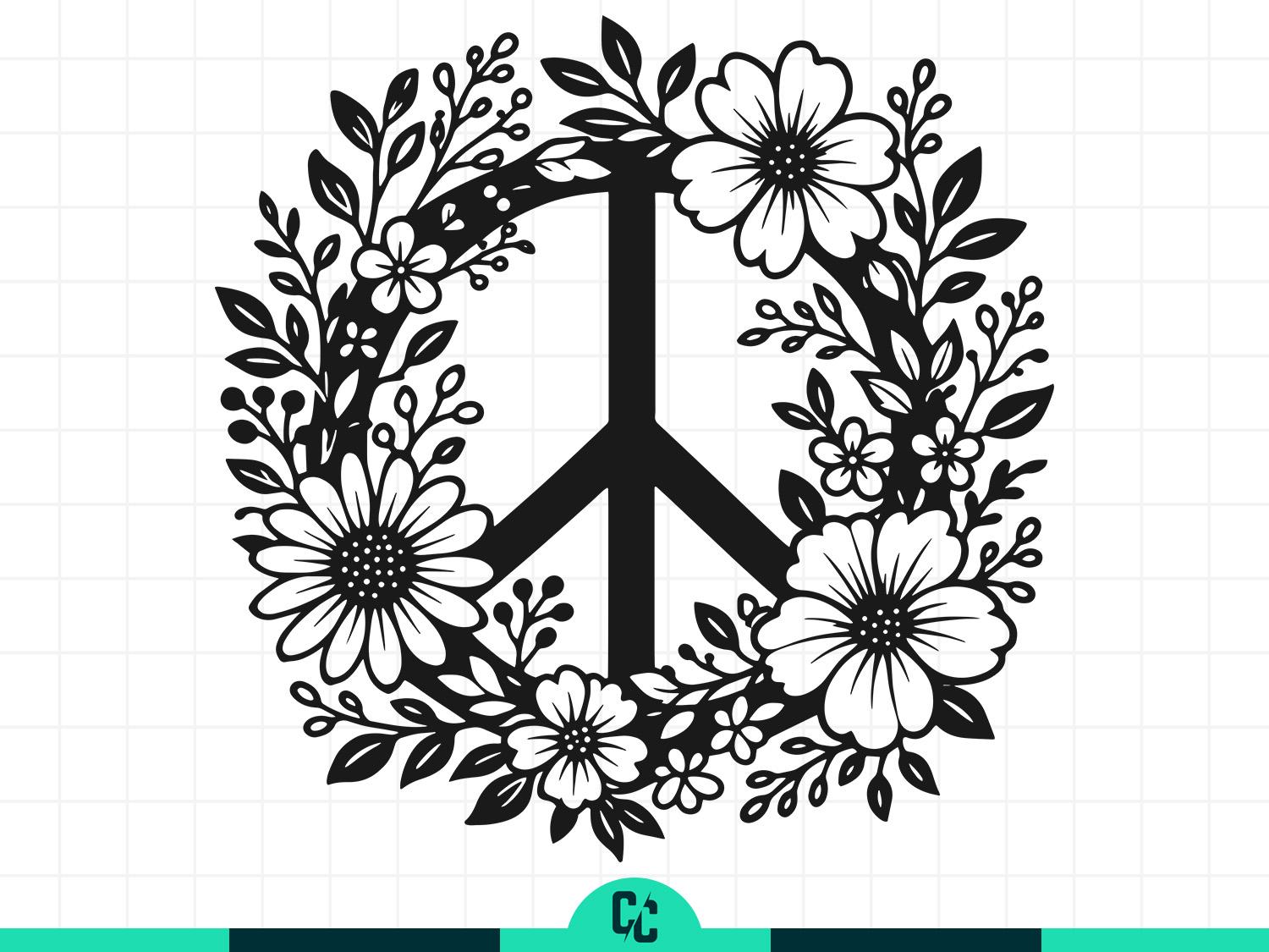【一点物アート】Symbol of PEACE-平和の象徴-【簡易額入り】 平和のシンボル 咲く花 平和の色サイン 優しさと愛 手描きの背景