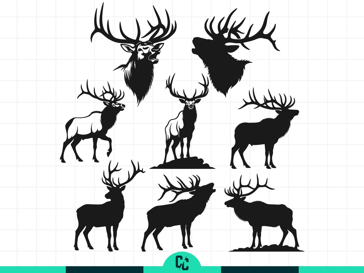 Elk Rack Svg Elk Svg Png Dxf Bundle, Deer Antlers Svg for Shirt, Hunting Svg, Bull ...