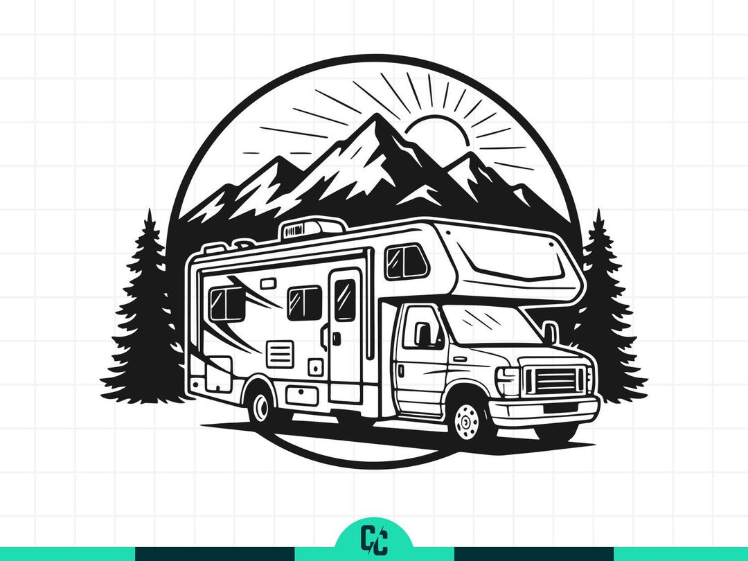 Camper Svg, Camping Svg, Mountain Svg, Adventure Svg, Class C Rv Svg ...