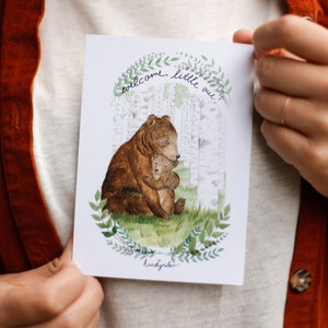 Postkarte "Welcome, little one!" Bär DIN A6 Baby Geburtskarte