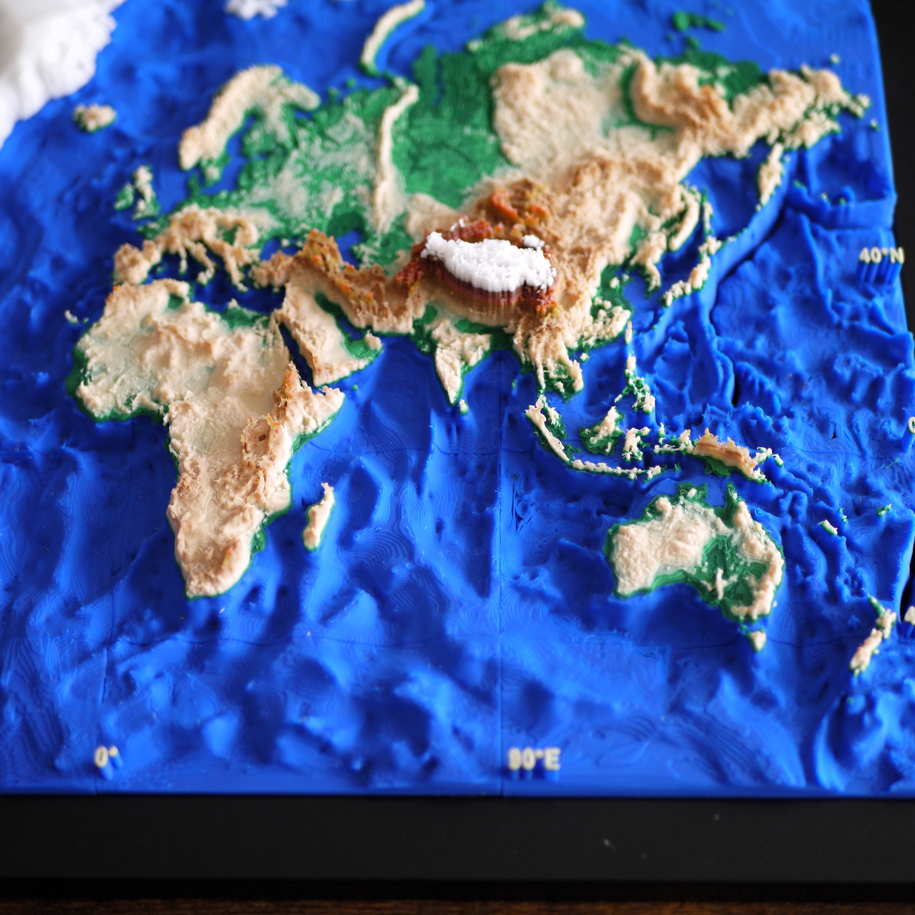 3D Map A4 World Map With Topography and Bathymetry - Etsy Australia