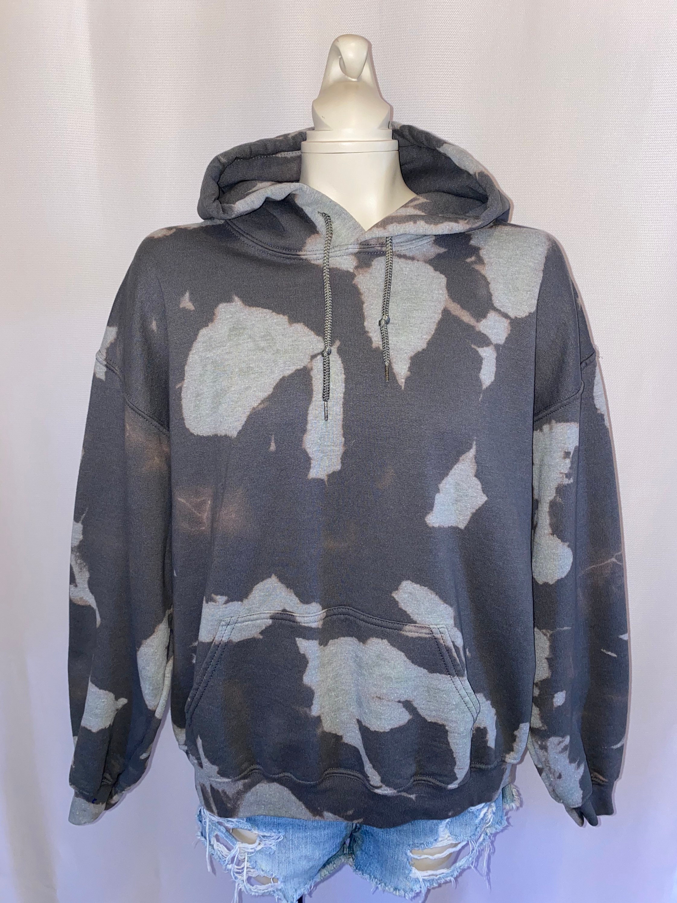 grey bleached hoodie