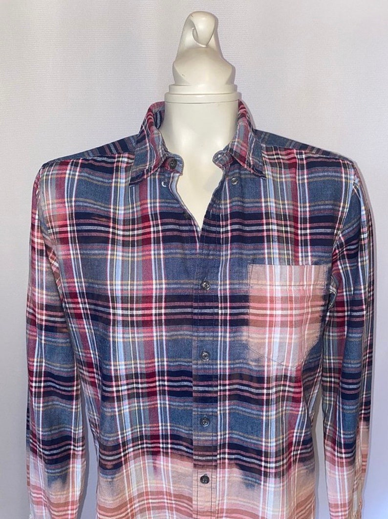 Size M dip dyed shirt Bleached Button Down Shirt