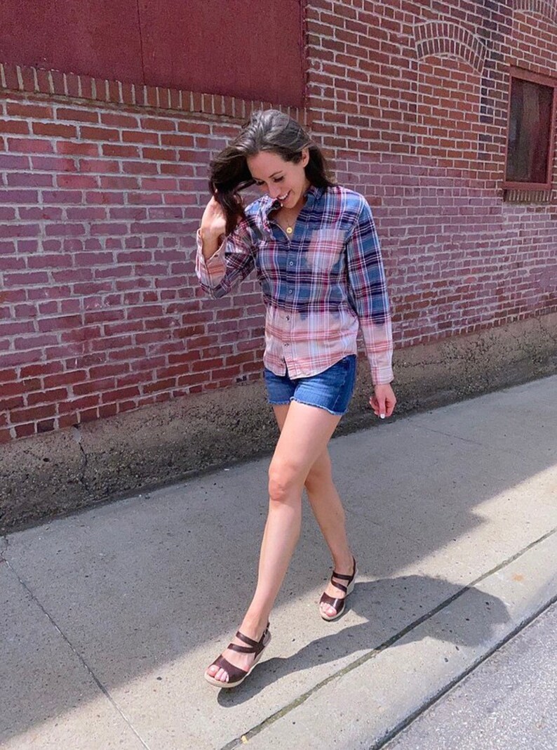Size M dip dyed shirt Bleached Button Down Shirt