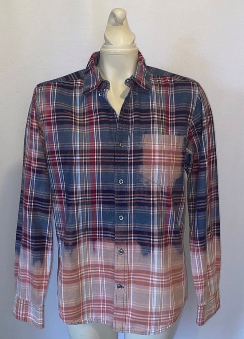 Size M dip dyed shirt Bleached Button Down Shirt