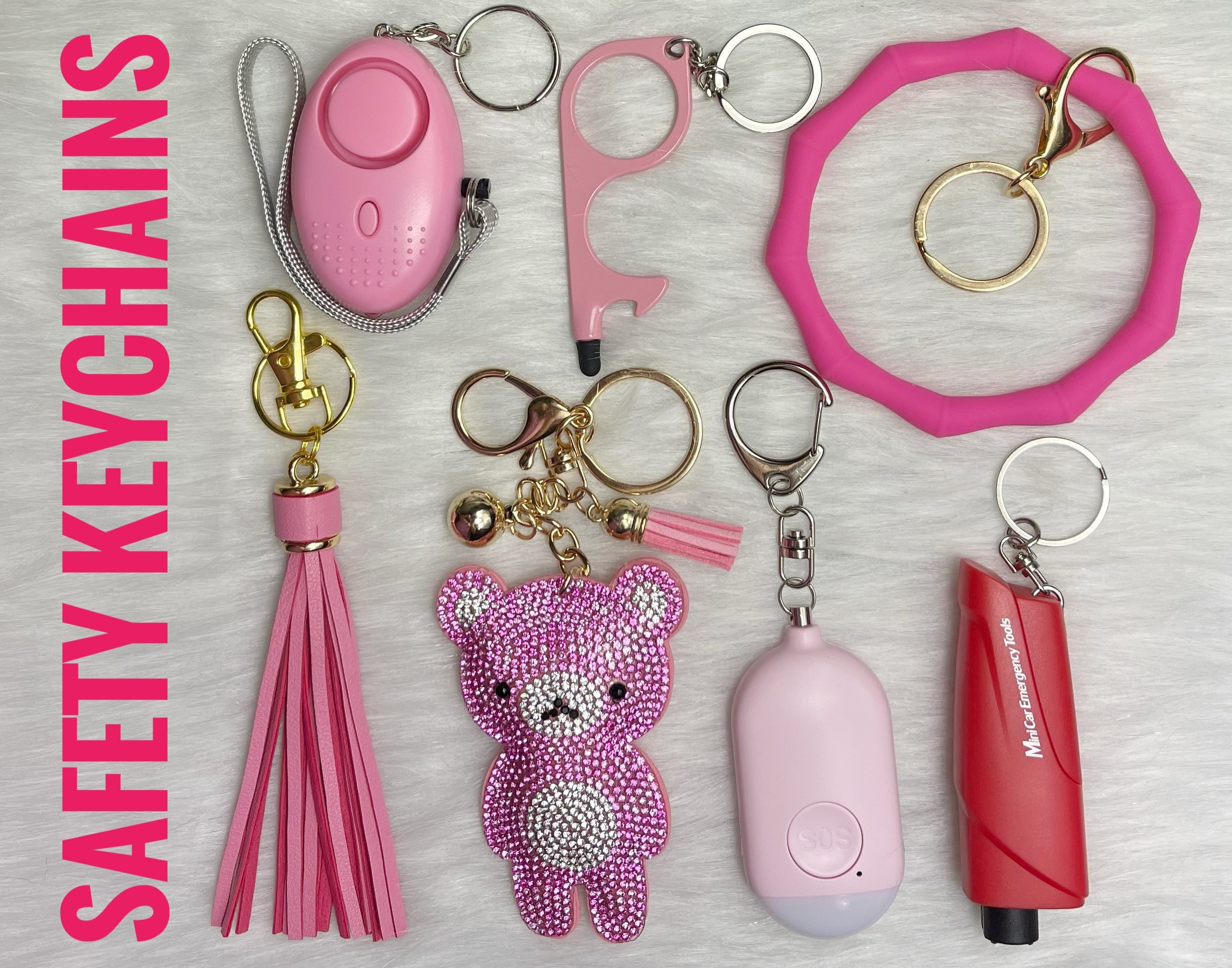 Fashionable His & Her Rhinestone Bear Design Rotating Keychain +