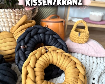 Tutorial en vídeo para hacer una corona/cojín de Pascua (en alemán) por Iraknithome | Teje tu propia corona a crochet con hilo Maxi Cotton | Ideas para Pascua