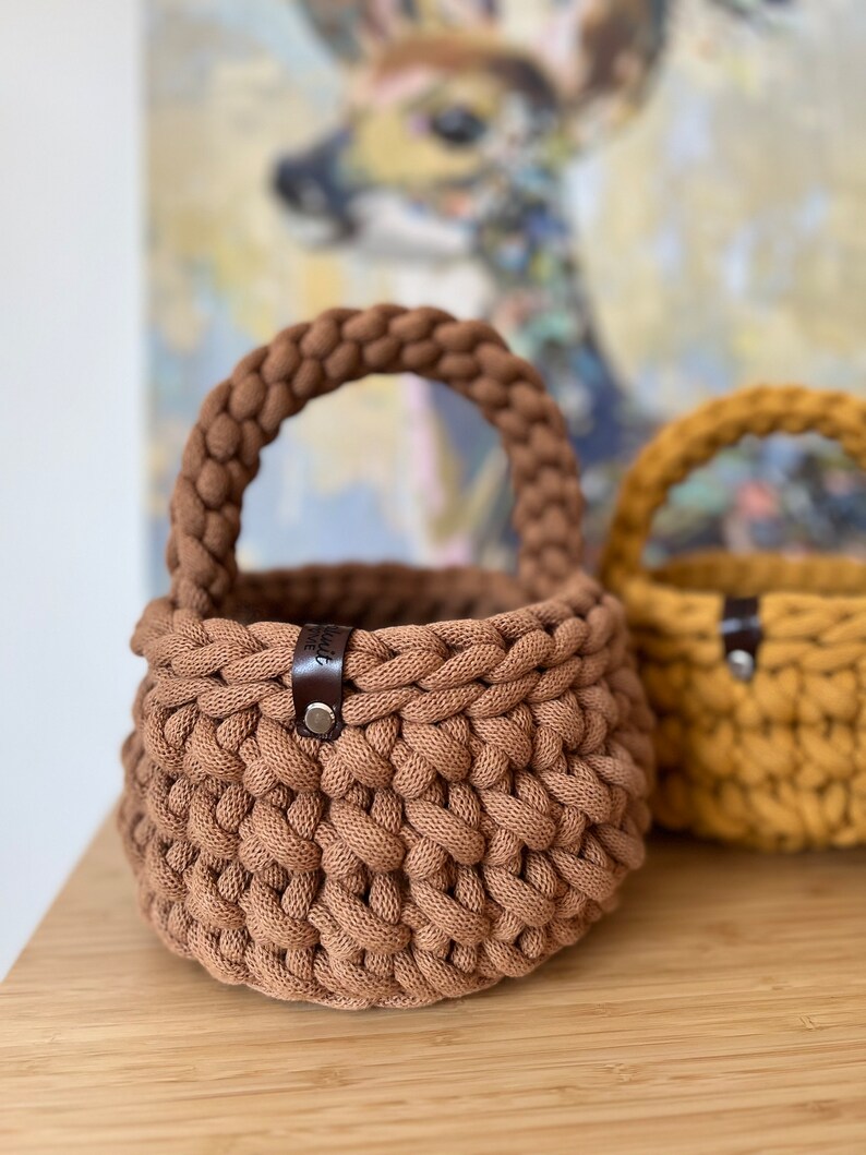 Video instructions Crochet your Easter basket or basket with handle with Iraqnithome / storage basket instructions image 4