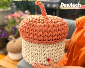 PDF German written crochet pattern XXL acorn / mini acorn | Design by Iraknithome | Autumn decoration