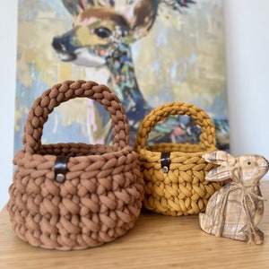 Video instructions Crochet your Easter basket or basket with handle with Iraqnithome / storage basket instructions image 5