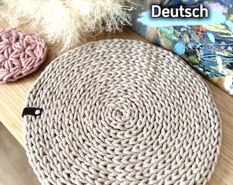 Video tutorial per tovagliette "Camel" in tedesco / Tutorial per tovagliette / Tovagliette, decorazioni da tavola realizzate con cordoncino di cotone da 5 mm