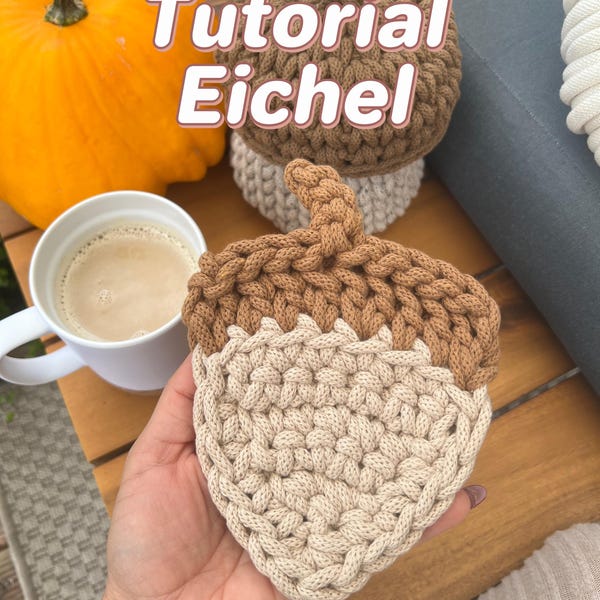 Tutorial kopjes eikelonderzetters, tafeldecoratie, video-instructies eikelonderzetters