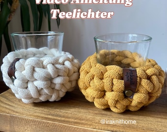 PDF Tutorial: Crochet a Windlight Holder | Video Tutorial: Tealight Holders | Crochet Candle Holders | Crochet Candle Holder Tutorial | Tealight | Candle in a Glass