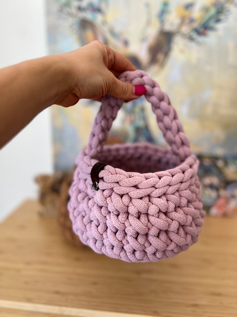 Video instructions Crochet your Easter basket or basket with handle with Iraqnithome / storage basket instructions image 3
