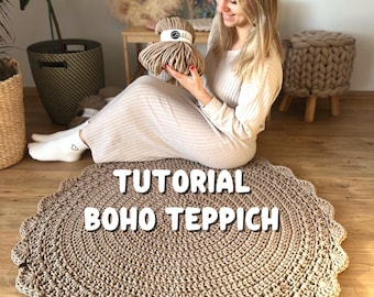 Video tutorial for a boho rug (in German) | Boho rug tutorial | Crochet your own boho rug
