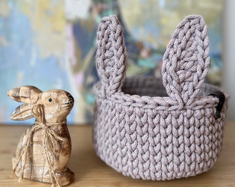 Panier lapin / Panier de Pâques / Ustensile de rangement panier au crochet panier de rangement chambre bébé coffre à jouets panier à langer au crochet