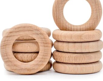 wooden rings 40 mm | Round teether | handrim | nature | 40mm | Ruby Natural Wooden Teether