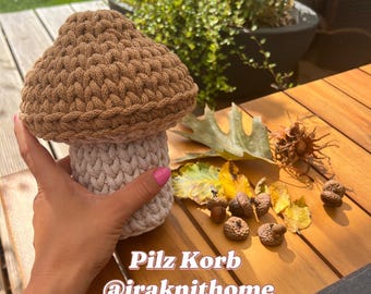 Mushroom basket /Autumn basket /Autumn decoration storage /Utensil /Crochet basket/Basket storage basket baby room/Crochet basket/Toy basket