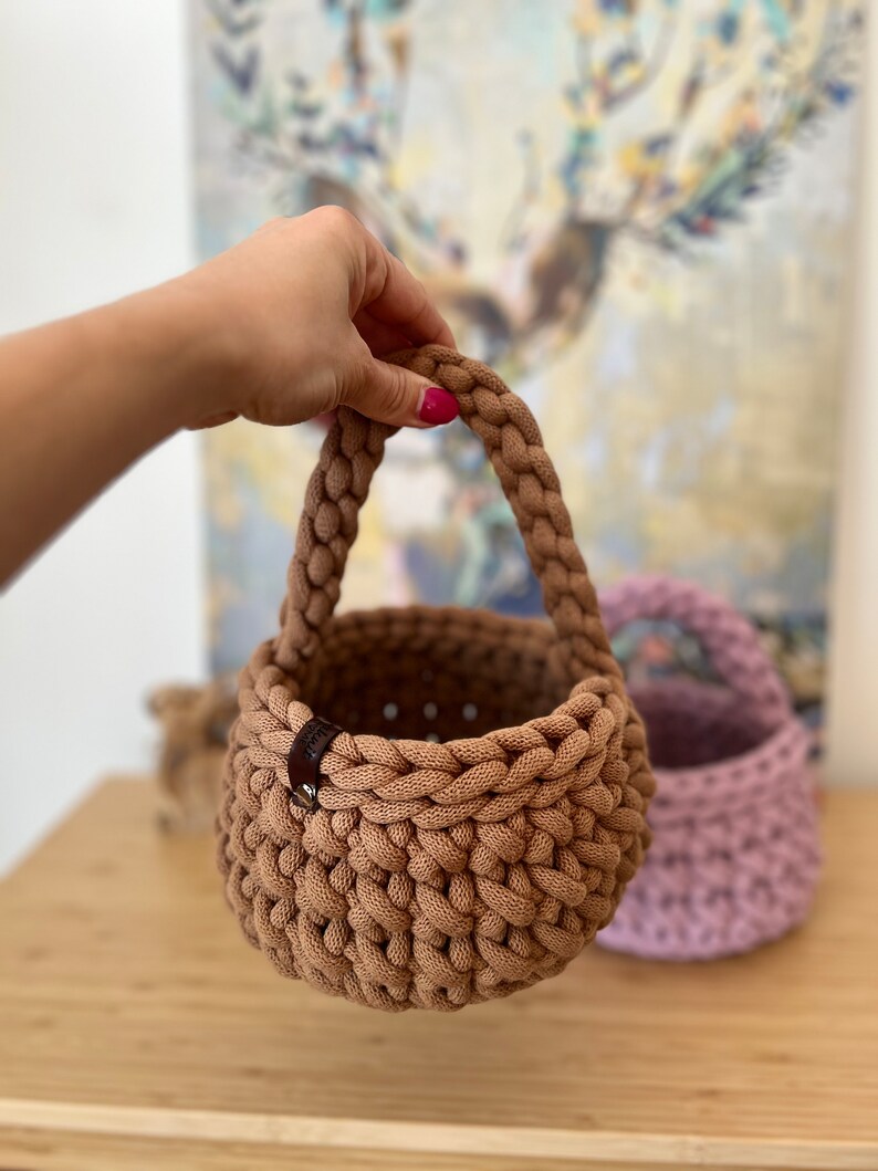 Video instructions Crochet your Easter basket or basket with handle with Iraqnithome / storage basket instructions image 2