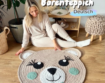 Video Anleitung Bären Teppich (deutsch)| Tutorial Teddy Teppich | Baby Teppiche | Babyzimmer Teppich selber häkeln | Deutsch