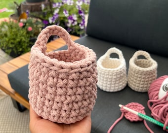 Hanging basket/Hanging basket/Storage/Utensil/Crochet basket/Basket storage basket baby room/Crochet basket/Toy basket
