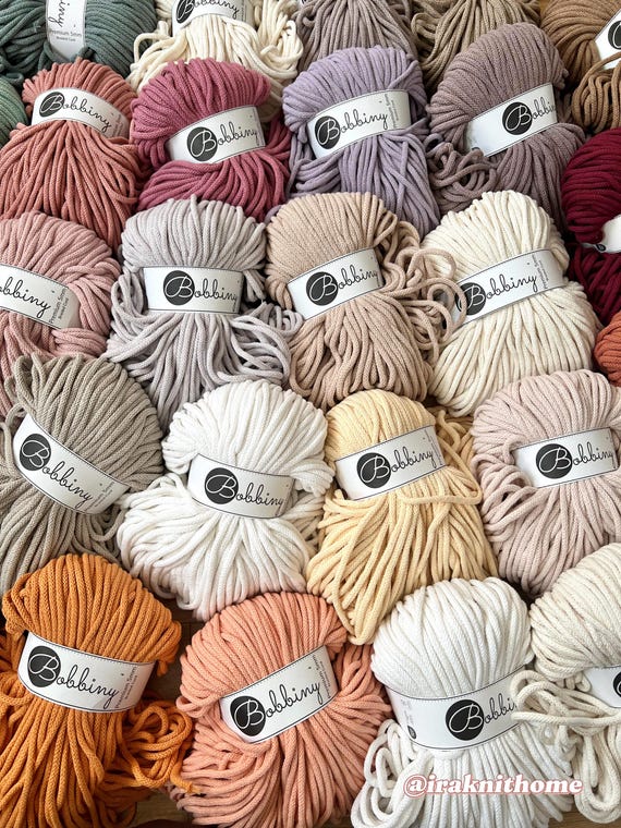 5 mm Bobbiny Premium Flechtkordel | 100 m | Makramee Garn geflochten | braided cotton cord | Baumwollgarn | Baumwollkordel
