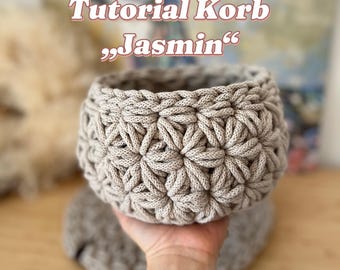 PDF video instructions “Jasmin” basket design by Iraknithome | Tutorial basket | crochet yourself | basket storage basket |
