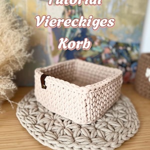 PDF Video Square Basket Design Iraknithome | Tutorial Basket | Crochet Basket | Storage Basket | Rectangular Basket Video Tutorial