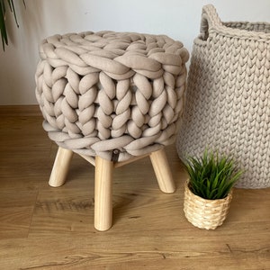 Stool made of maxi cotton, pouf boho, bench,