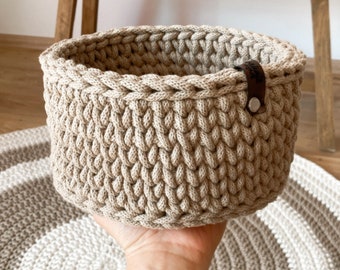 Round basket/ toy storage utensil/ crochet basket/ basket/ storage basket baby room/ toy box/ crochet basket/ toy basket