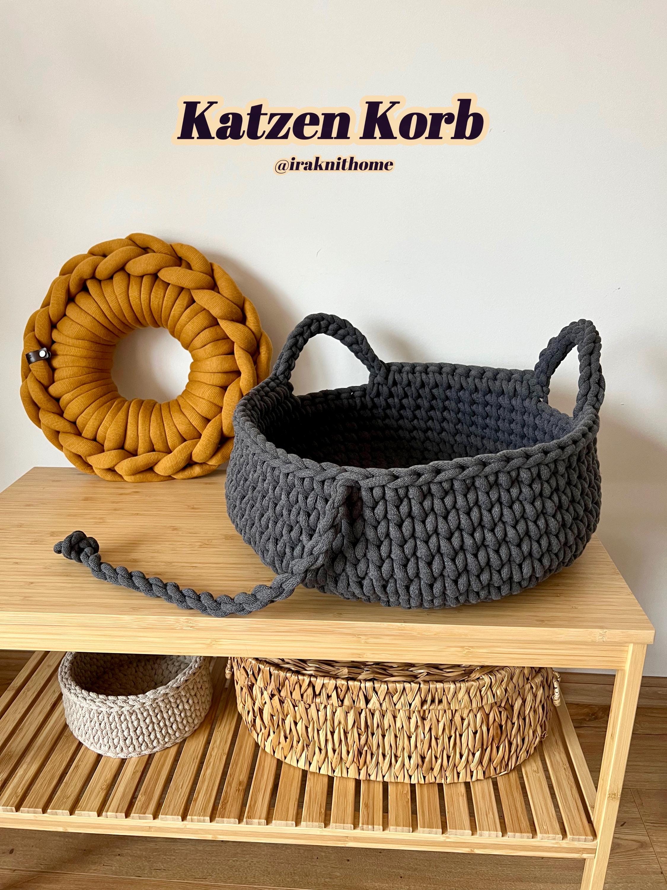 Video Anleitung Katzen Korb mit Ohren aus 9 mm Flechtkordel mit  Iraknithome / Tutorial CAT basket / Hkelnanleitung /Anlleitung / Deutsc -  Etsy.de