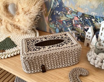 DIY Set Tissue Box With Video Instructions / Tutorial / Crochet
