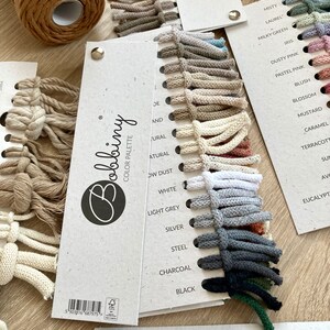 Farbpalette Bobbiny Cords und Makramee