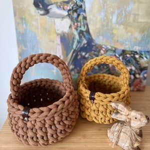 Video instructions Crochet your Easter basket or basket with handle with Iraqnithome / storage basket instructions image 6