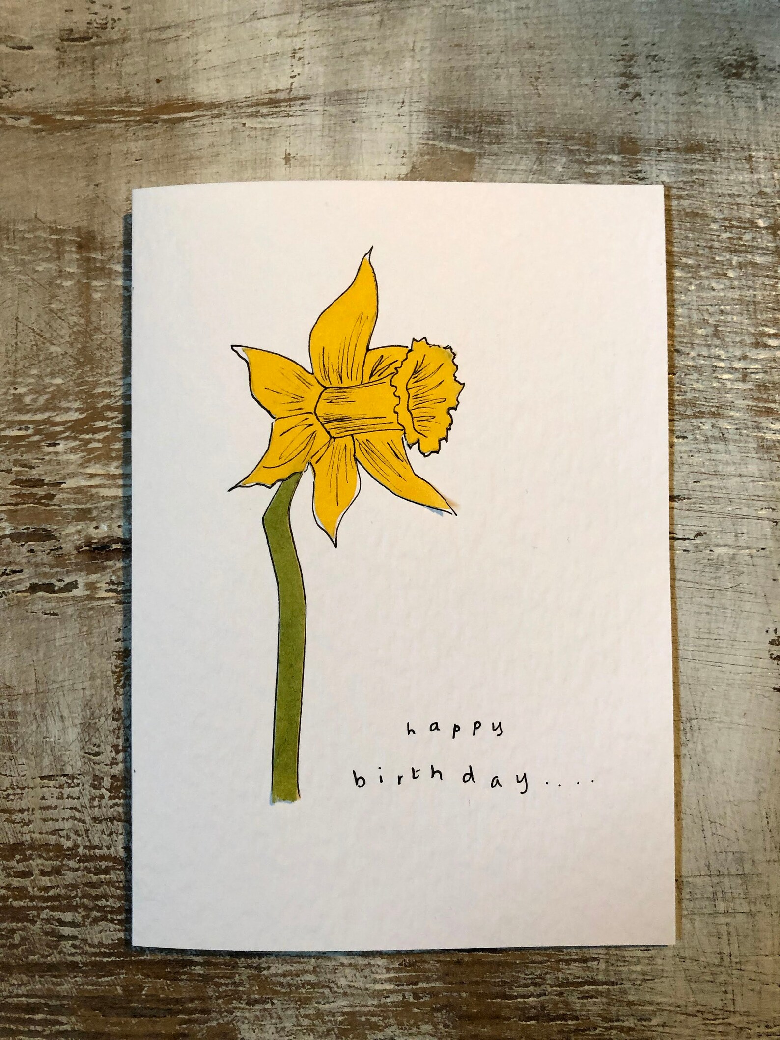 Handmade Daffodil Birthday Card Etsy