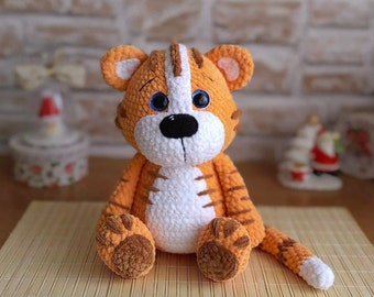 Tiger Plush - Handmade Amigurumi Crochet Toy - Stuffed Animal - Baby Nursery Decor - Baby Shower