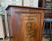 Antique 1 door cupboard cabinet with later lettering