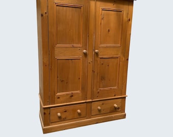 Large solid Pine 2 door wardrobe  breakdown wardrobe for easy access painting included