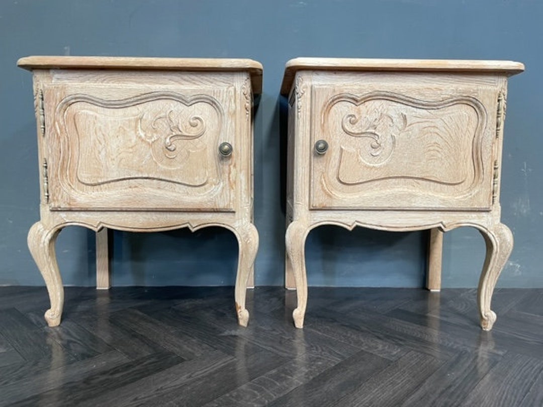 Pair of French Rustic Oak Bedsides Tables Pair of French Pot Etsy