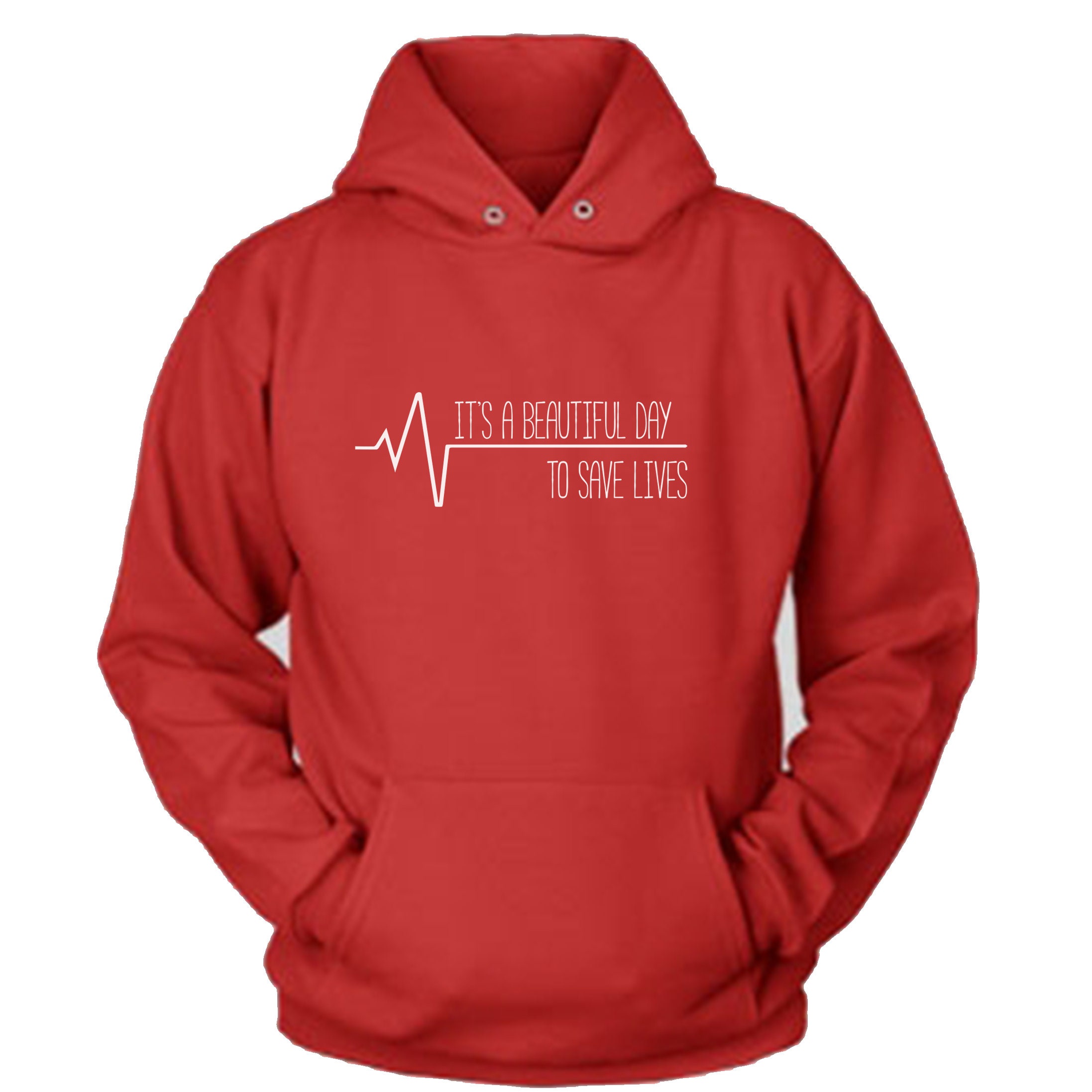 IT S A BEAUTIFUL day to save lives Red Hoodie anatomy Hoody gift for nurse