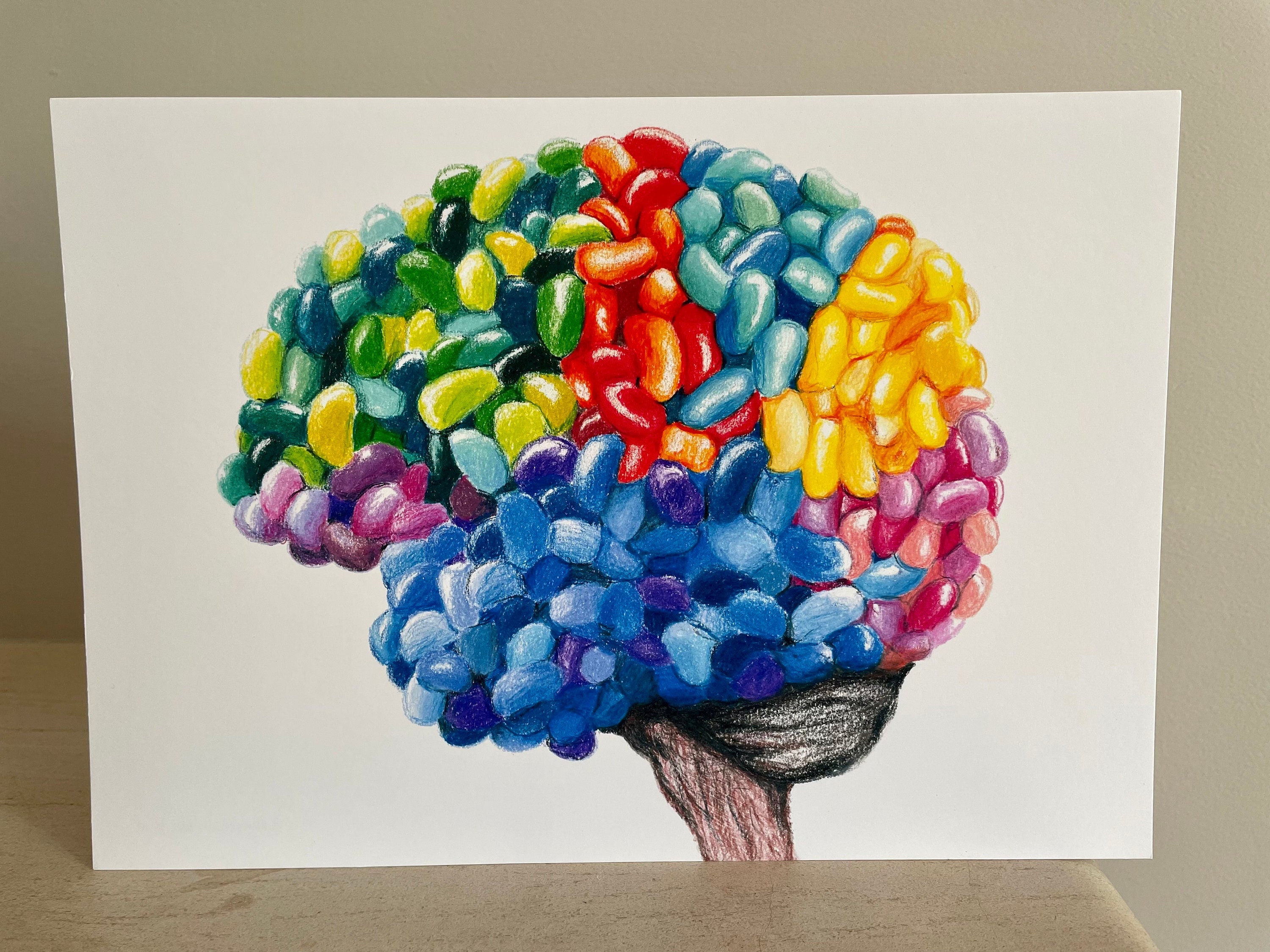 Jelly Bean Brain Print Brain Anatomy, Psychology, Therapy Office Decor