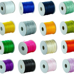80 Yards 1.5mm Nylon Silk Beading Cord Satin Rattail Macrame Threading String Kumihimo For DIY Jewelry Making Threading Beads And Materials