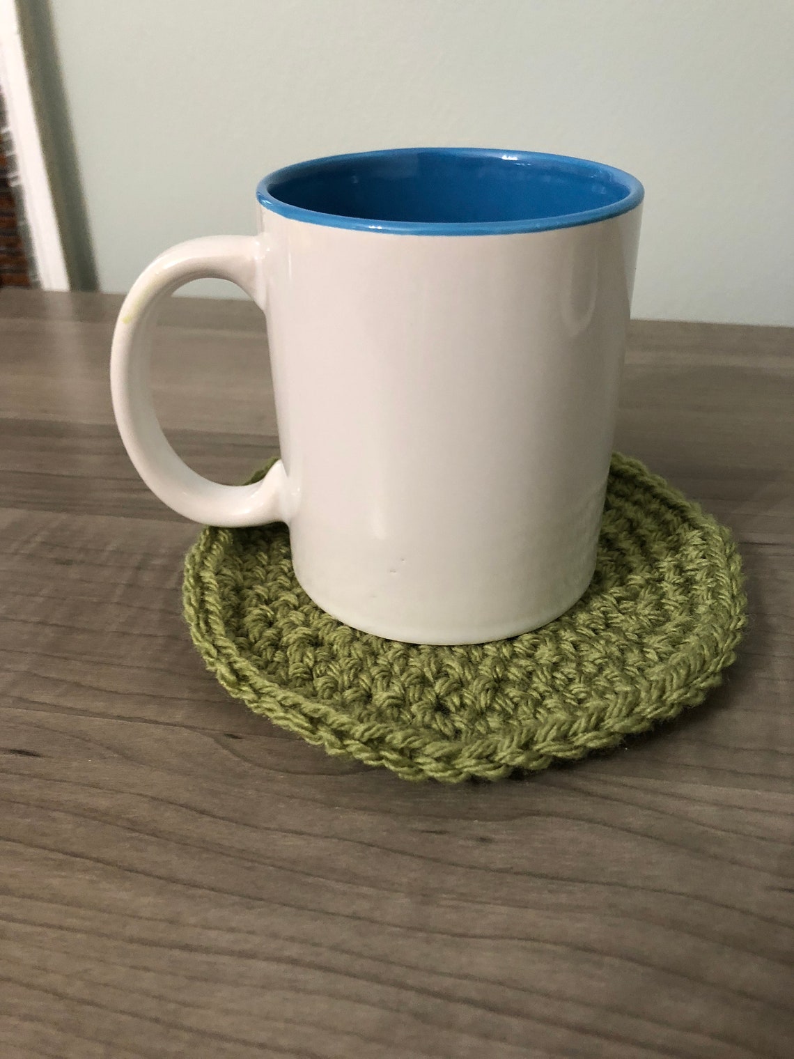 Set of two coasters green coasters pretty coasters Etsy