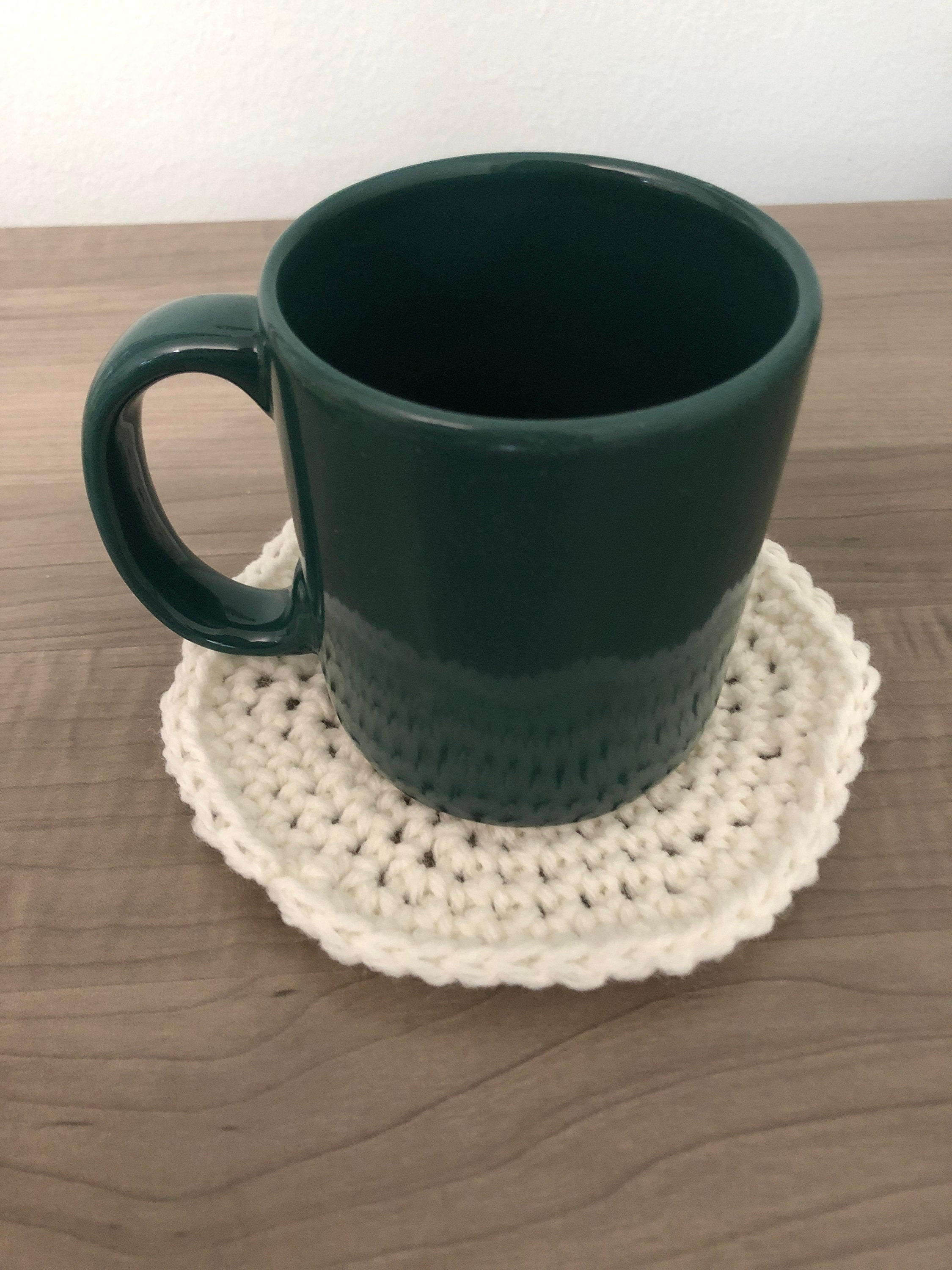 Set of two coasters white coasters pretty coasters Etsy