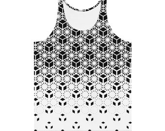 Tanktop met geometrisch blokpatroon: Rave-festivalkleding