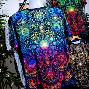Sacred Geometry T-Shirt • Mens Rave Clothing • Spiritual Clothing • Festival Clothing • EDM Clothing • Psychedelic T Shirt • Trippy Shirt