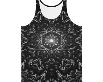 Tanktop met volledige donkere sterrenprint: Rave Festival EDM-kleding